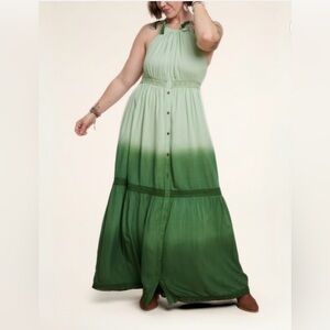 Earthbound Trading Co Mint Ombre Tie Dye Maxi Dress